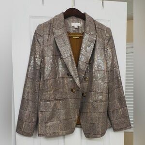 Versona Metallic Plaid Blazer